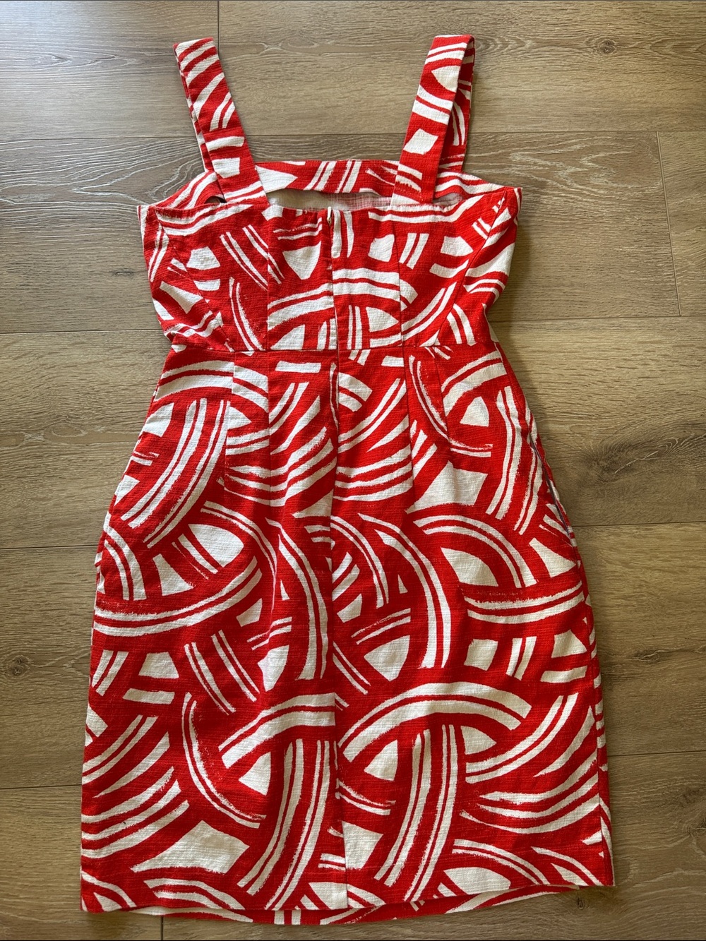 Banana Republic Red and White Printed Cotton Dress - Picture 4 of 7